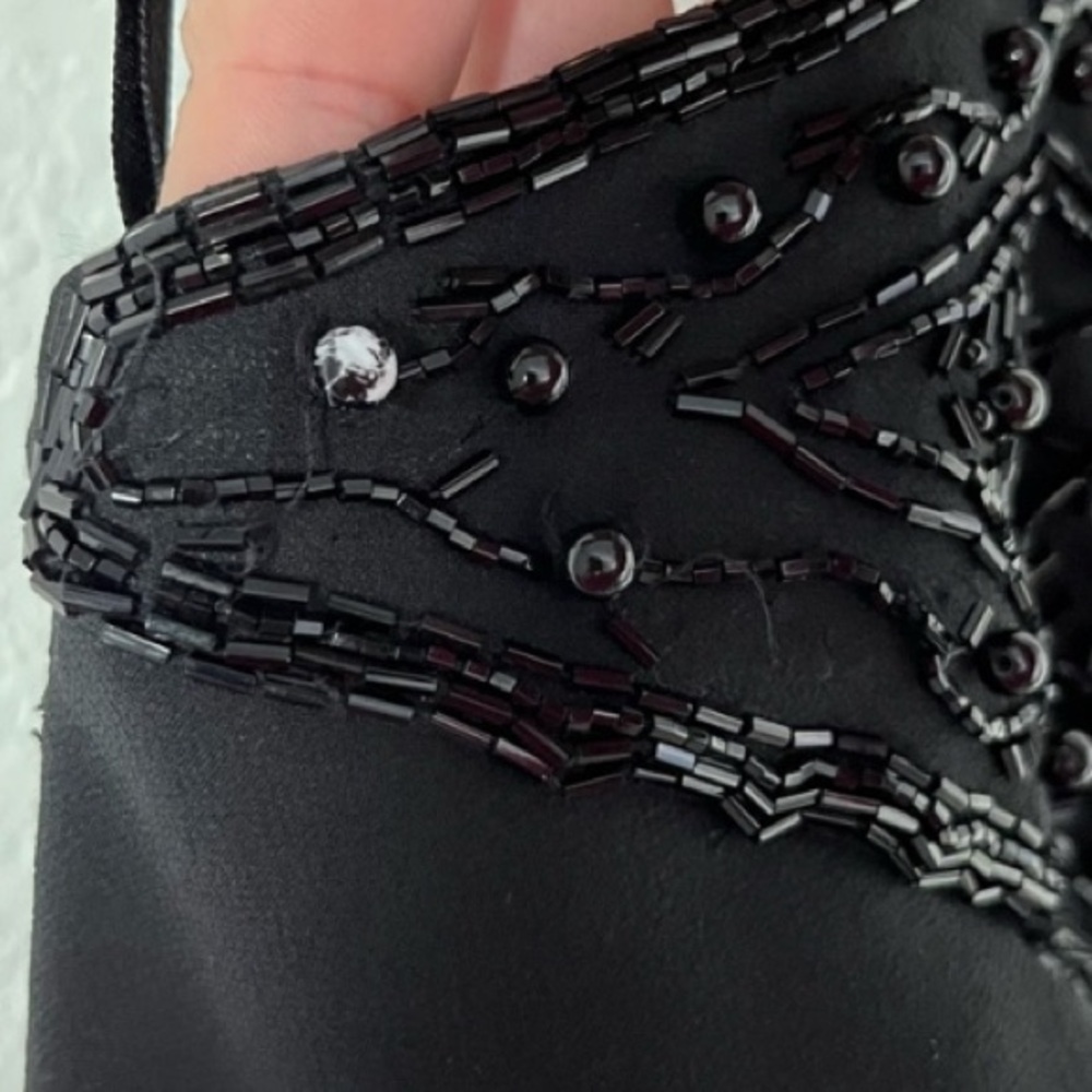 Vintage Express Black Silk Beaded Dress - Picture 7 of 7